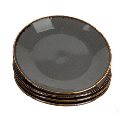 Набор десертных тарелок Porland Seasons Dark Grey, 18 см, 4 шт.