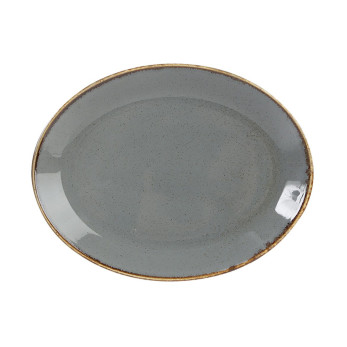 Блюдо овальное Porland Dark Grey, 36х27 см 