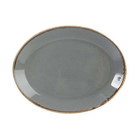 Блюдо овальное Porland Dark Grey, 36х27 см 