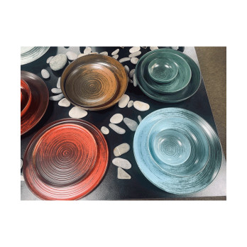 Тарелка с вертикальным бортом Porland Lykke Turquoise, 24 см