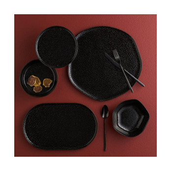 Тарелка овальная Porland Ethos Black Moss, 32 см