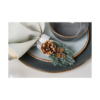 Салатник полуглубокий Porland Seasons Dark Grey, 22 см 