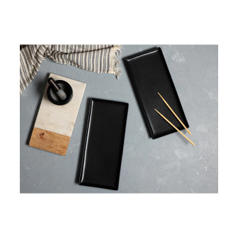 Блюдо прямоугольное Porland Black, 35х16 см 