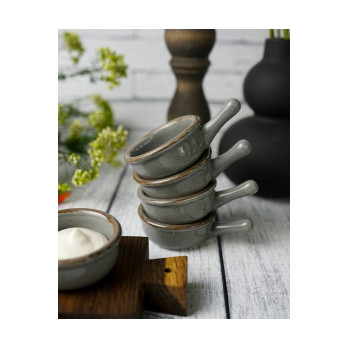 Мини-диш с ручкой Porland Seasons Dark Grey, 7х13 см 