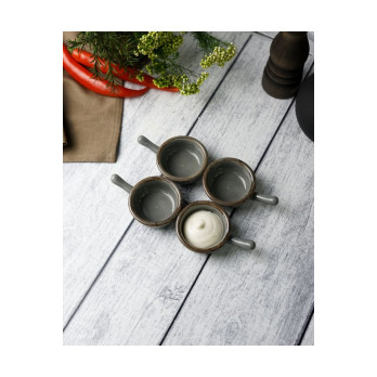 Мини-диш с ручкой Porland Seasons Dark Grey, 7х13 см 