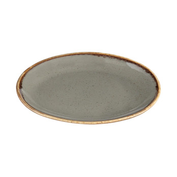 Блюдо овальное Porland Seasons Dark Grey, 24х19 см 