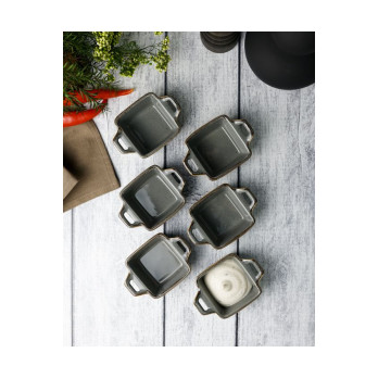 Соусник квадратный Porland Seasons Dark Grey, 7х10 см 