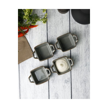 Соусник квадратный Porland Seasons Dark Grey, 7х10 см 